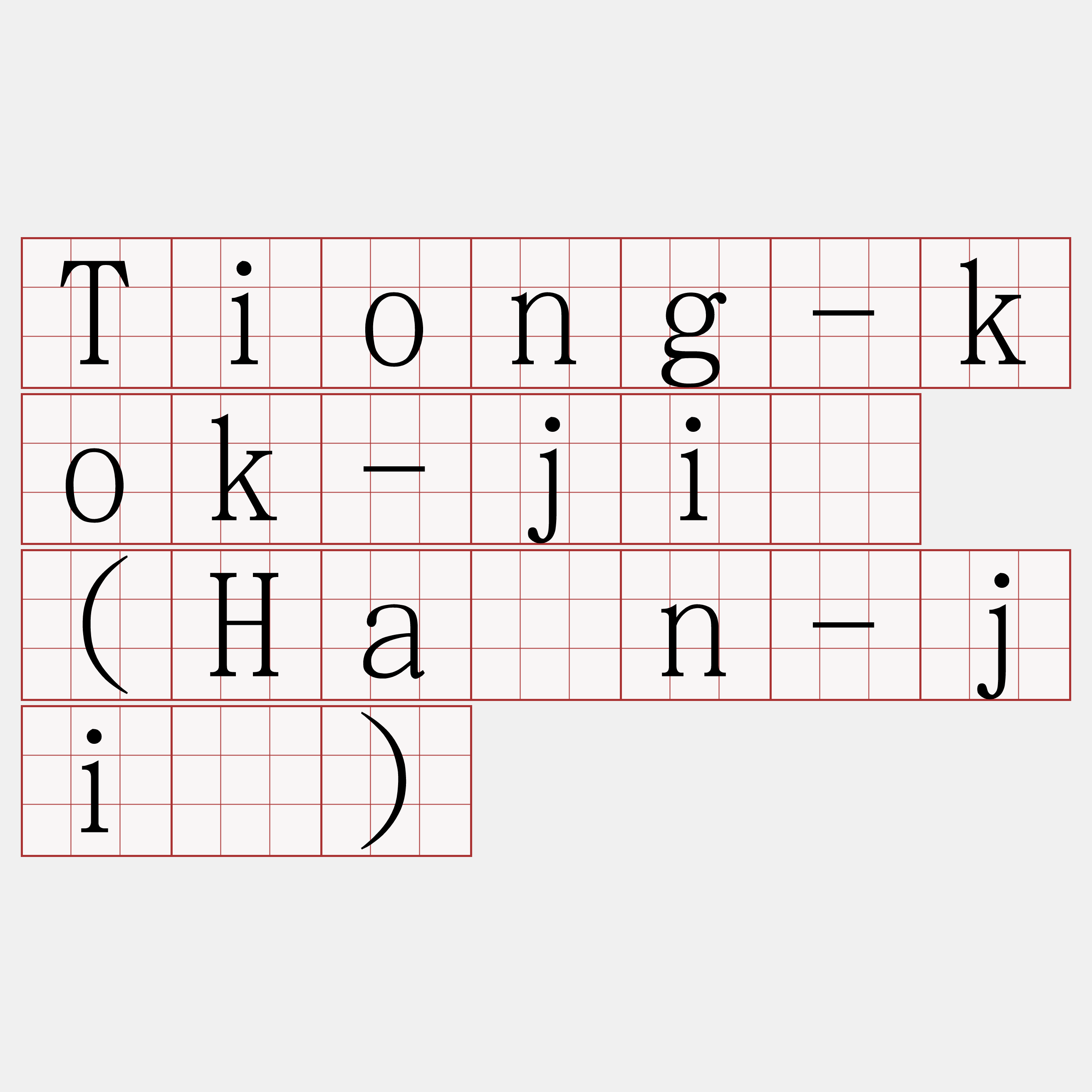 Tiong-kok-jī (Hàn-jī)